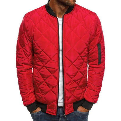 Herren Steppjacke Warm Elastisch Reißverschluss Taschen