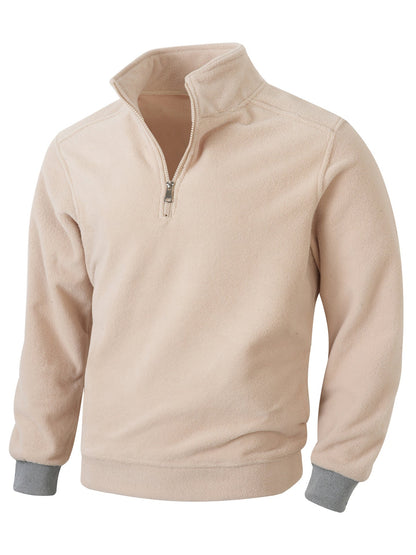 Herren Fleecejacke Halblang Reißverschluss Warm