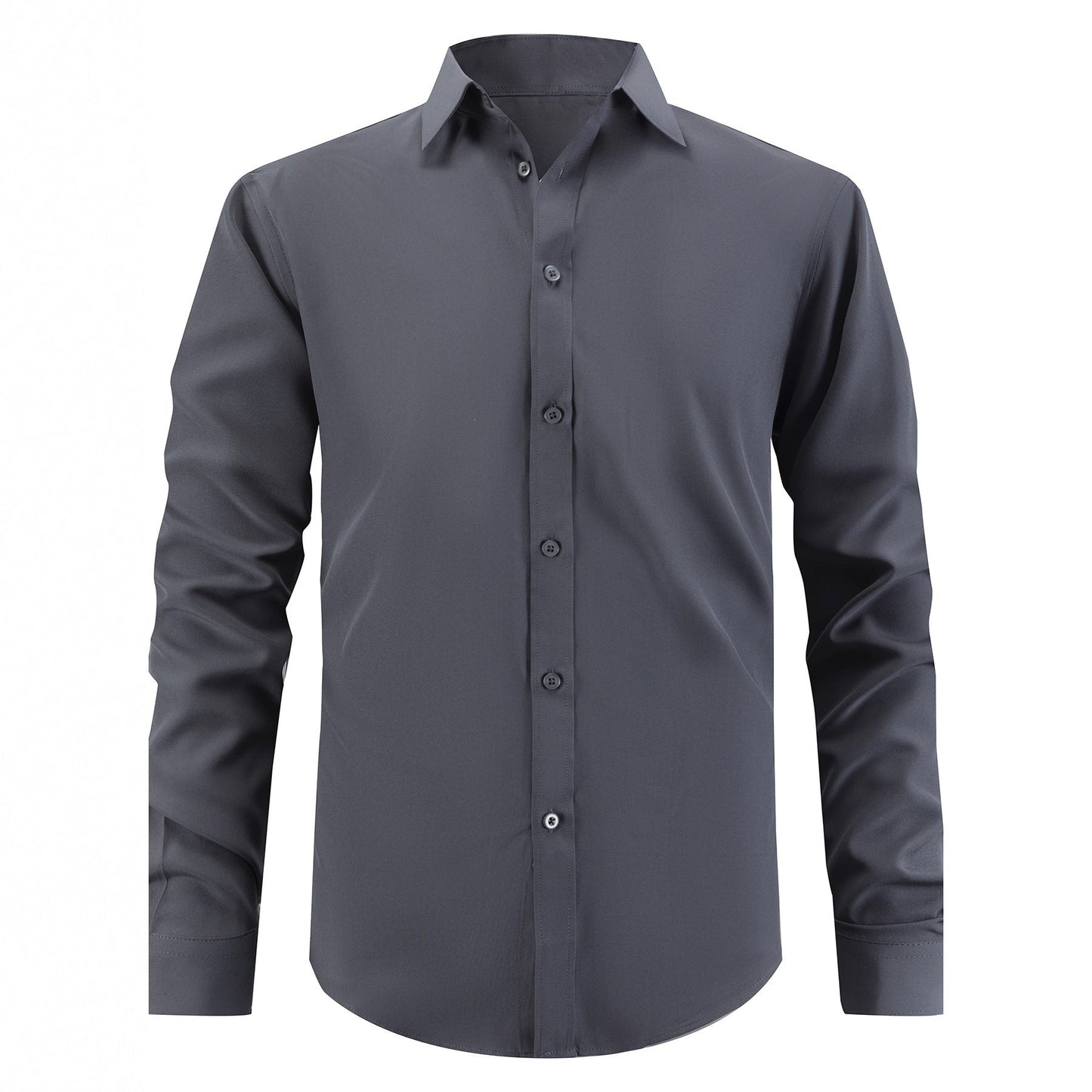 Herren Businesshemd Slim Fit Langarm Seide Optik