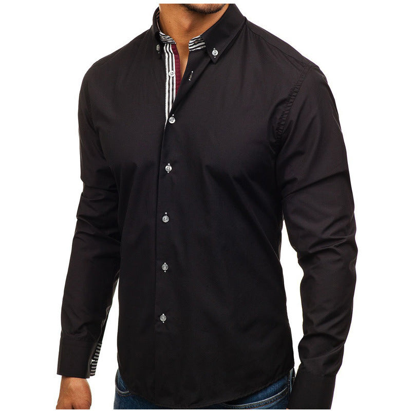 Herren Hemd Slim Fit Kentkragen Elegantes Business