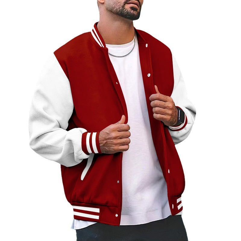 Herren Collegejacke Sportlich Bunt Ärmel Modern - BerlinGlamour