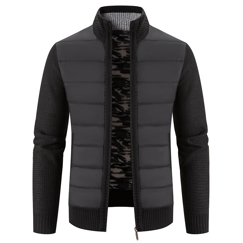 Herren Steppjacke Hybride Strickdesign Moderne Winterjacke