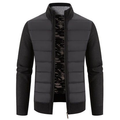 Herren Steppjacke Hybride Strickdesign Moderne Winterjacke