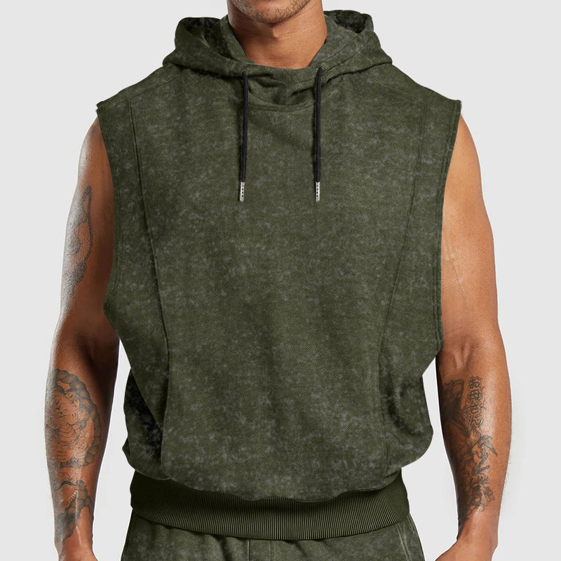 Herren Kapuzenshirt Ärmellos Weich Sweatshirt Sportlich