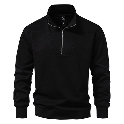 Herren Pullover Stehkragen Modern Bequem Halbzipp