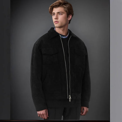Herrenjacke Modern Reißverschluss Taschen Winter