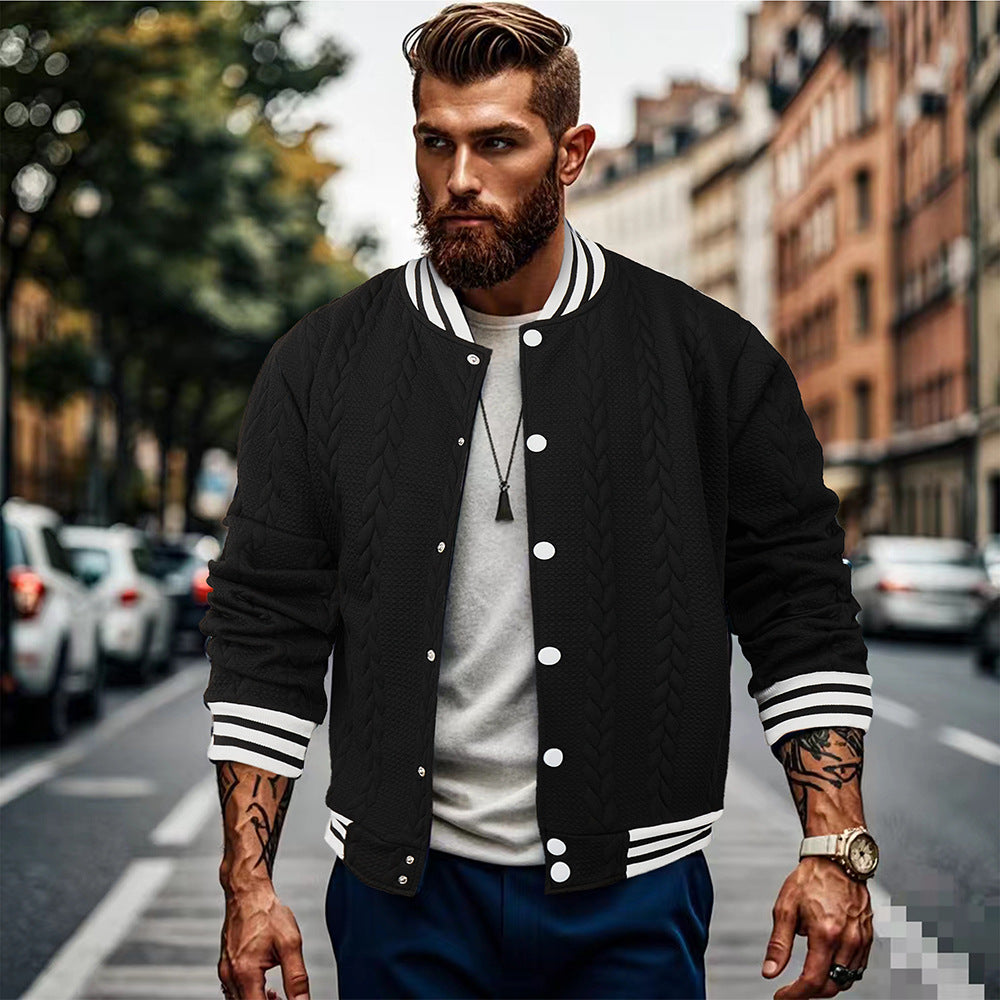 Herren Bomberjacke Sportlich Mit Kontraststreifen Modern