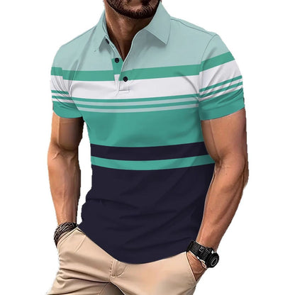 Herren Polohemd Modern mit Streifenmuster