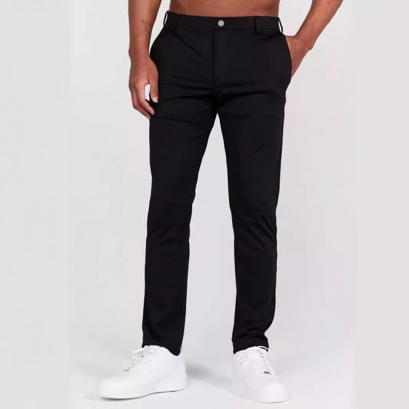 Herren Stretchhose Elegant Slim Fit Schwarz