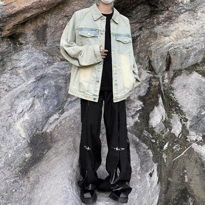 Lässige Herren Damen Jeansjacke Oversize Modern mit Taschen