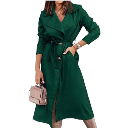 Damen Trenchcoat Elegant Mit Gürtel Feminin