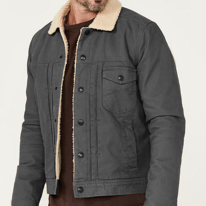 Herren Fleecejacke Kuschelig Stylish mit Druckknöpfen