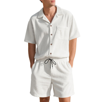 Herren Sommer Outfit Shorts Hemd Kurzarm Modern