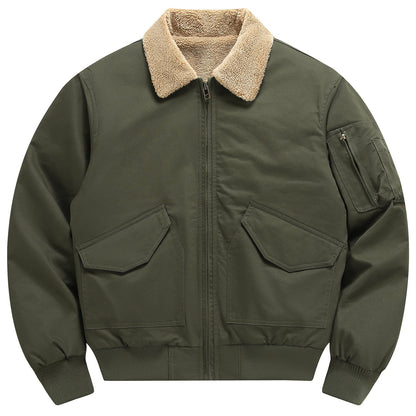 Herren Freizeitjacke Weich Teddyfutter Funktionstaschen