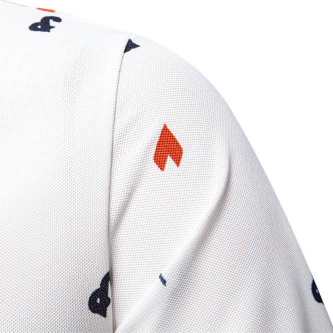 Herren Poloshirt Kurzarm Modernes Allover-Muster
