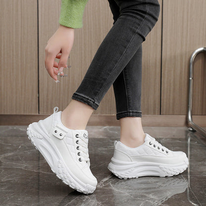 Damen Plateau Sneaker Hoch mit Weichem Innenfutter und Dämpfender Sohle