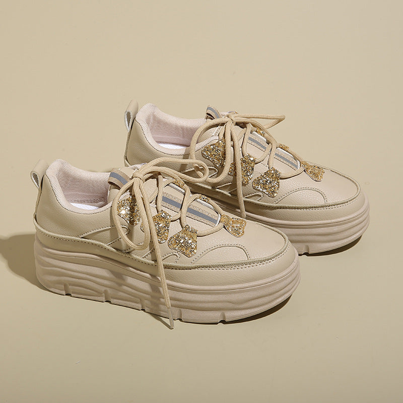 Damen Plateau Sneaker High Heel Sportschuh Mode