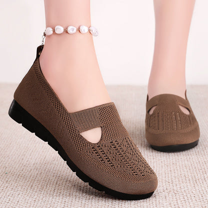 Damen Slip-On Schuhe Komfort Atmungsaktiv Elastisch