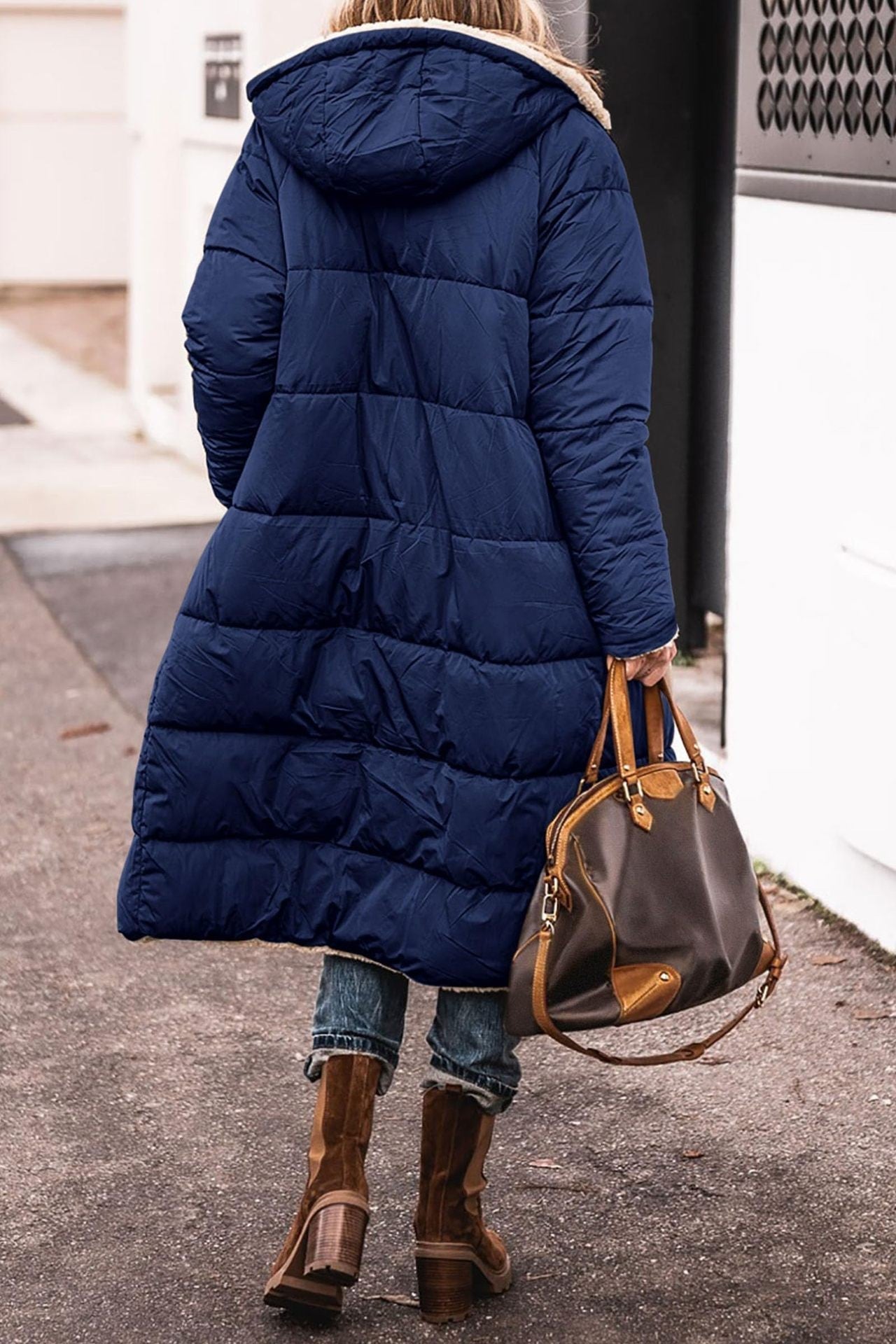 Damen Parka gefüttert mit Kapuze und lässigem Schnitt