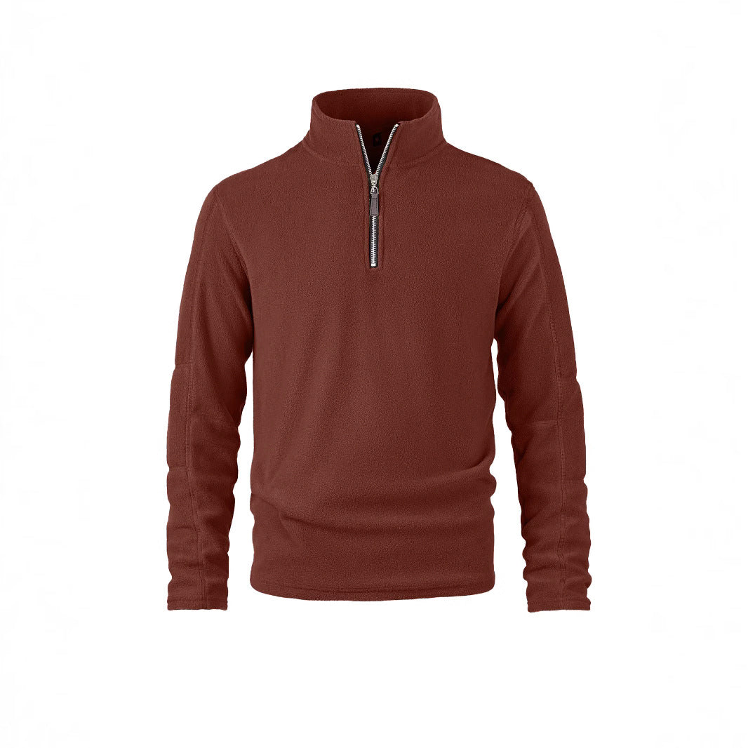 Herren Fleece Pullover Halbzipper Hochkragen Warm