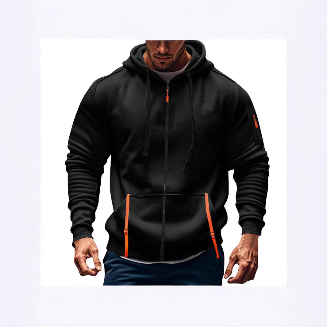 Herren Kapuzenpulli Sportlich mit Taschen Grau