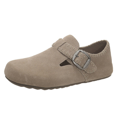 Damen Clogs Weiches Wildleder Verstellbarer Riemen Bequem