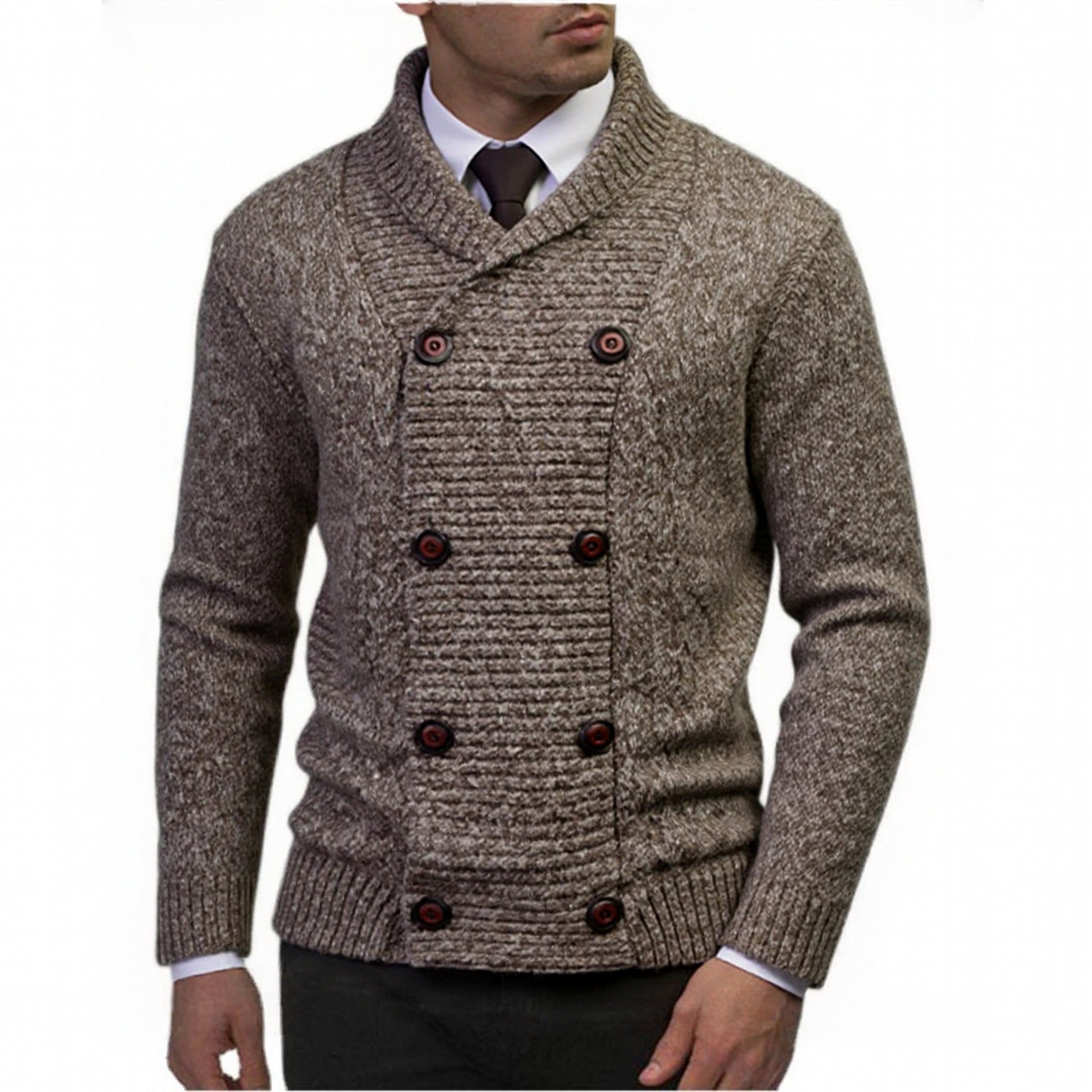 Herren Strickpullover Modern mit Knopfverschluss und Struktur - BerlinGlamour