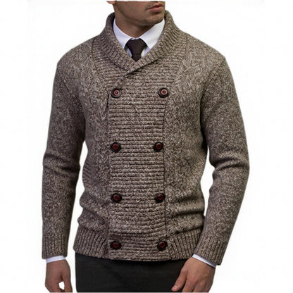 Herren Strickpullover Modern mit Knopfverschluss und Struktur - BerlinGlamour