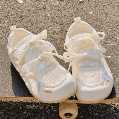 Damen Sneaker Sportlich Leicht mit Schnürung und Netzdesign