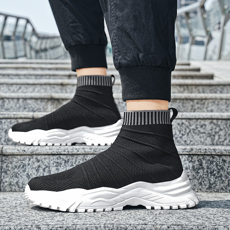 Damen Sneaker Strick Optik Rutschfest Elastisch