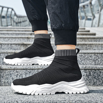 Damen Sneaker Strick Optik Rutschfest Elastisch