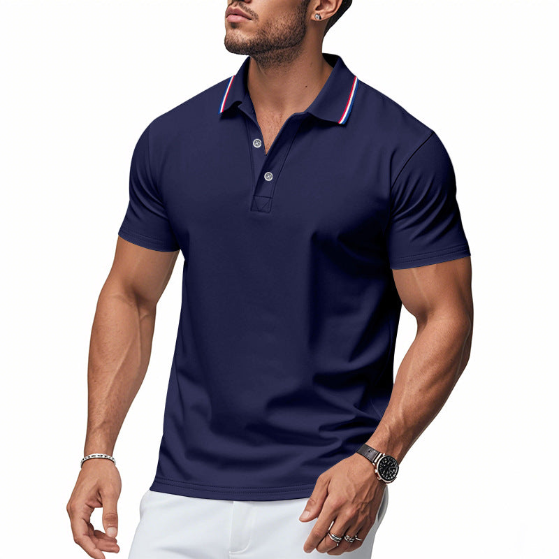 Herren Polo-Shirt atmungsaktiv mit Kontrastkragen Modern