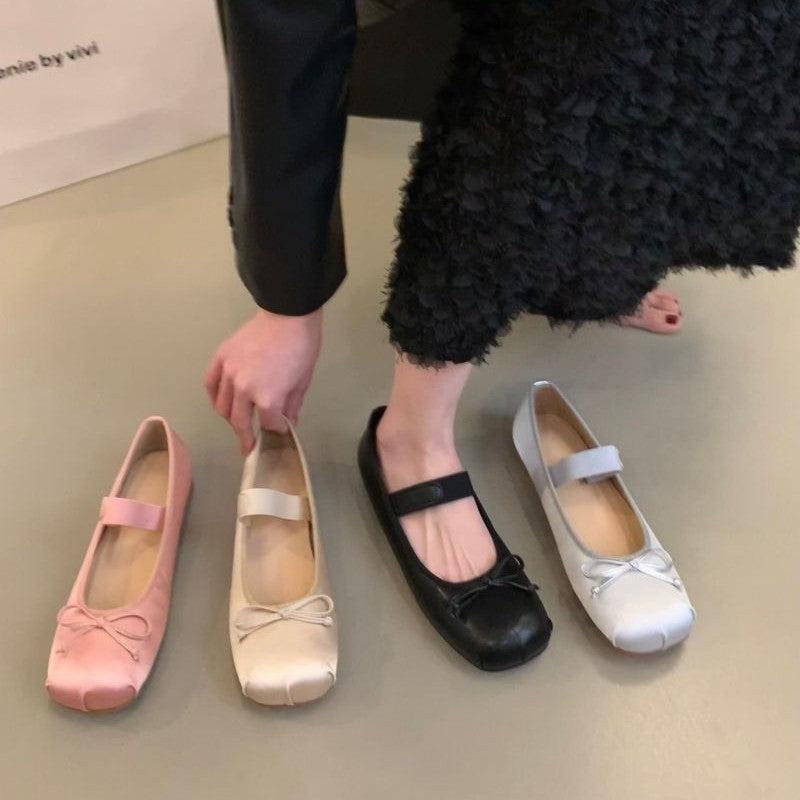 Damen Ballerinas Elegante Schleife Verstellbar - BerlinGlamour