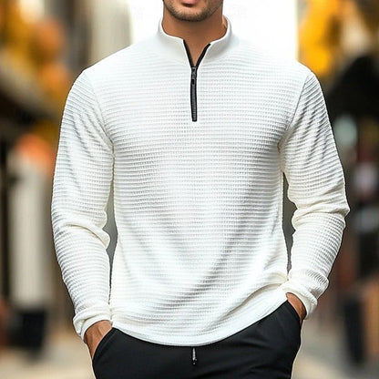Herren Sweatshirt Reißverschluss Kragen Warm Modern - BerlinGlamour