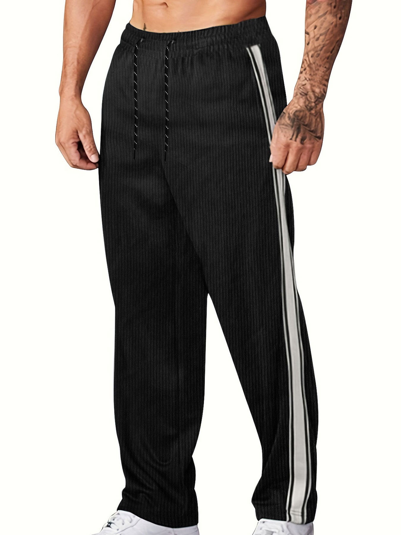 Herren Freizeithose Bequem mit Seitenstreifen Sportlich