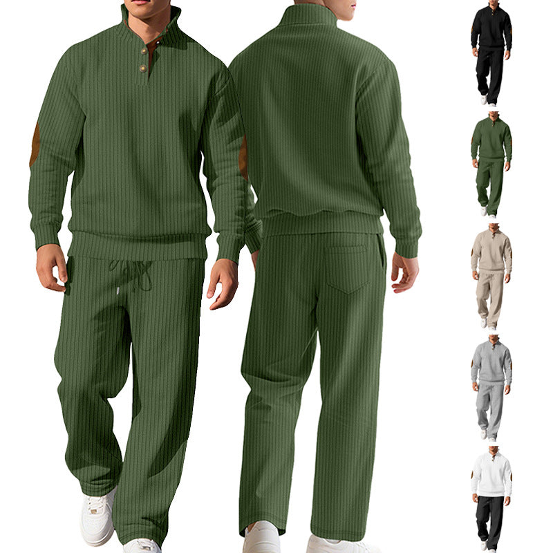 Herren Strickpullover Modern mit Lederdetails Klassisch - BerlinGlamour