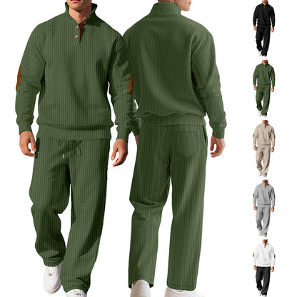 Herren Strickpullover Modern mit Lederdetails Klassisch - BerlinGlamour