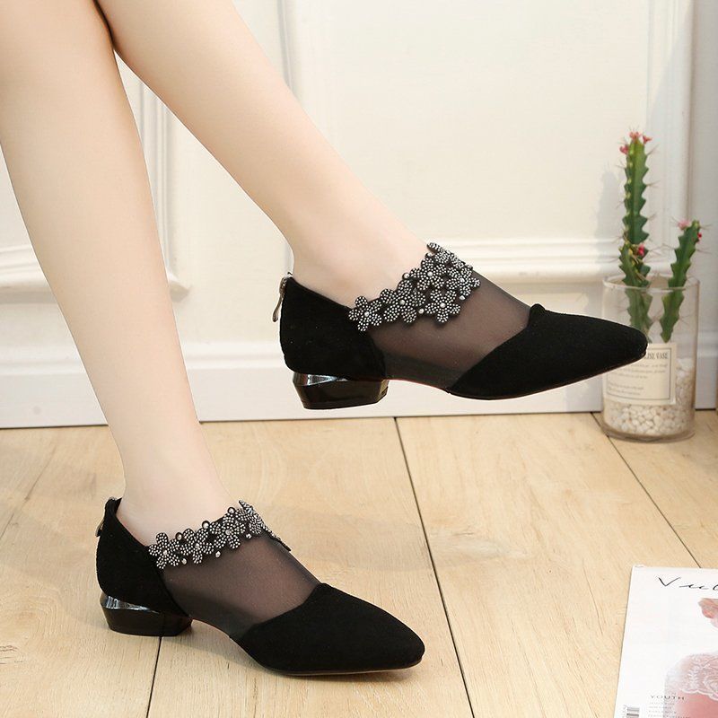 Damen Ballerinas Elegante Blütenmuster Schuhe - BerlinGlamour