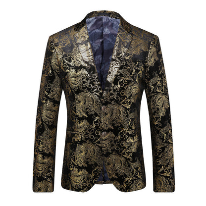 Herren Smokingsanzug Blazer Elegant mit Pailletten Muster