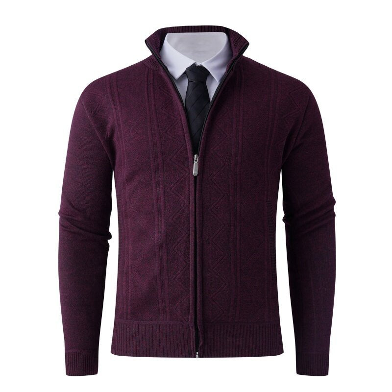 Herren Strickjacke Modern mit Reißverschluss und Textur