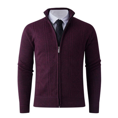 Herren Strickjacke Modern mit Reißverschluss und Textur
