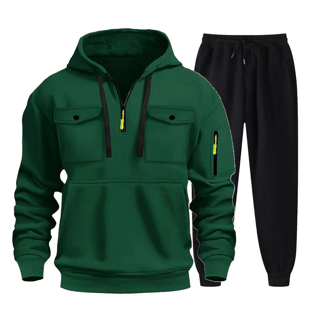 Herren Sportanzug Hoodie Jogginghose Set GrauSportlich