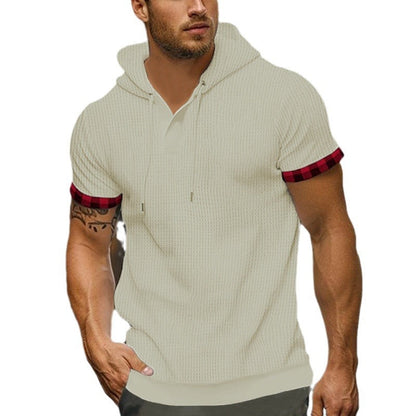 Herren Kapuzenshirt Modern mit Kontrastärmeln