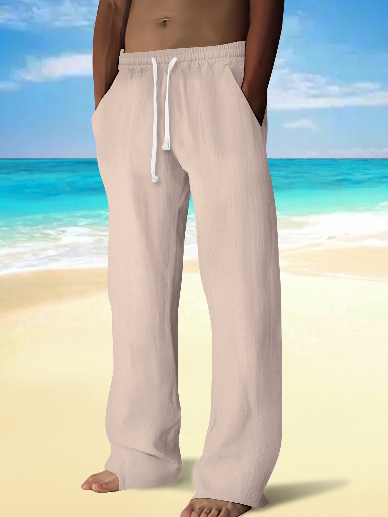 Herren Strandhose Leicht Freizeithose Sommer