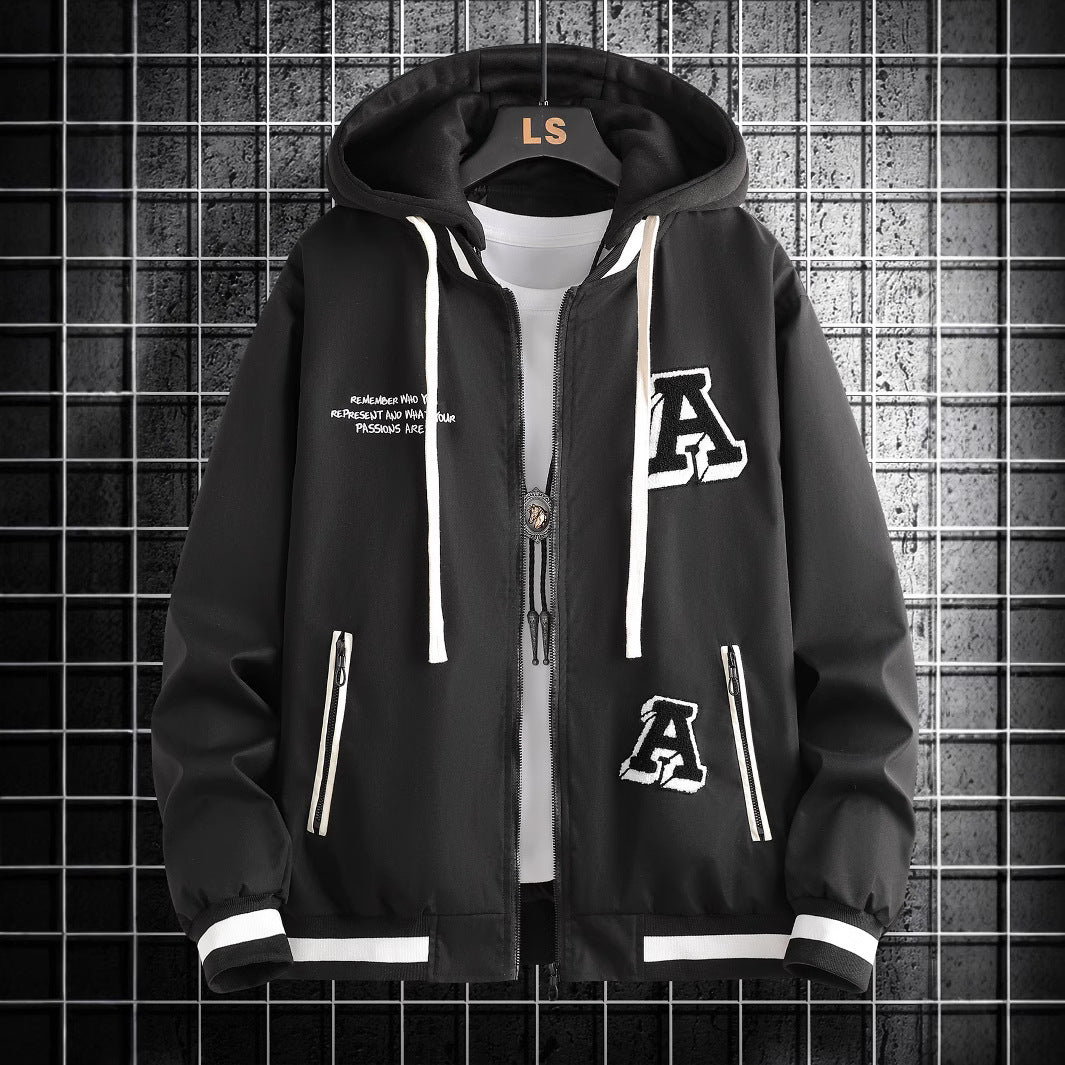 Herren Kapuzenjacke Modern mit stylischen Applikationen