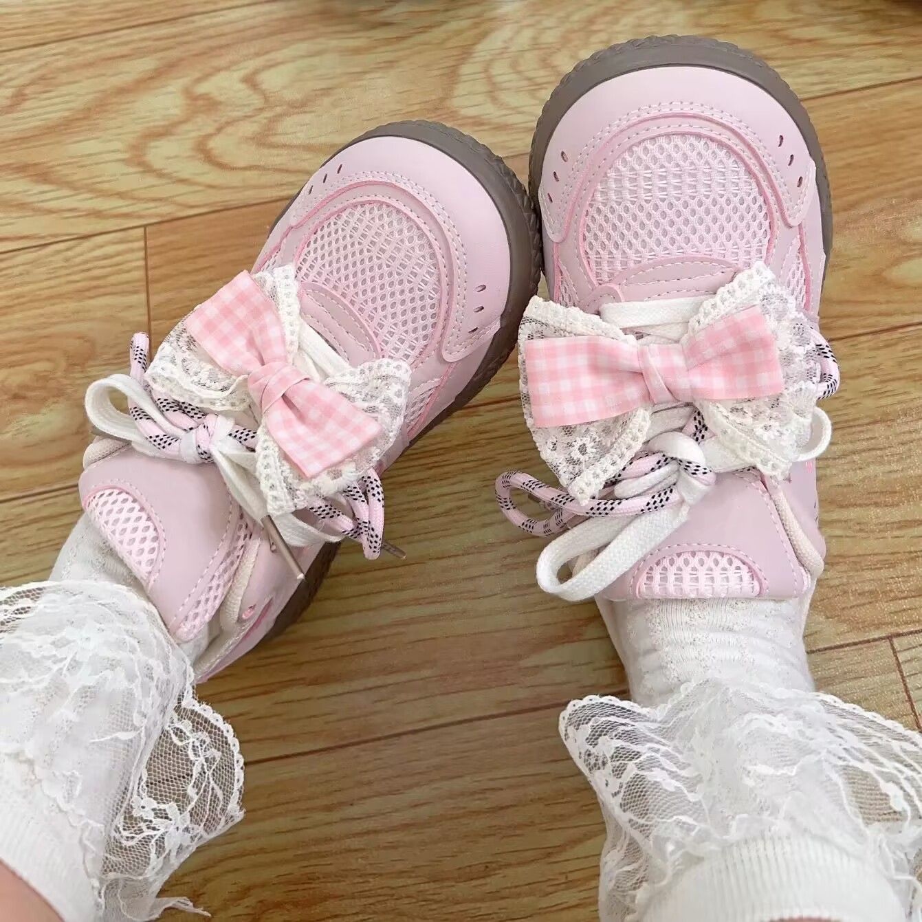 Damen Sneaker Karomuster Atmungsaktiv Sportlich