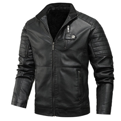 Herren Lederjacke Schwarz Modern Mit Innenfutter