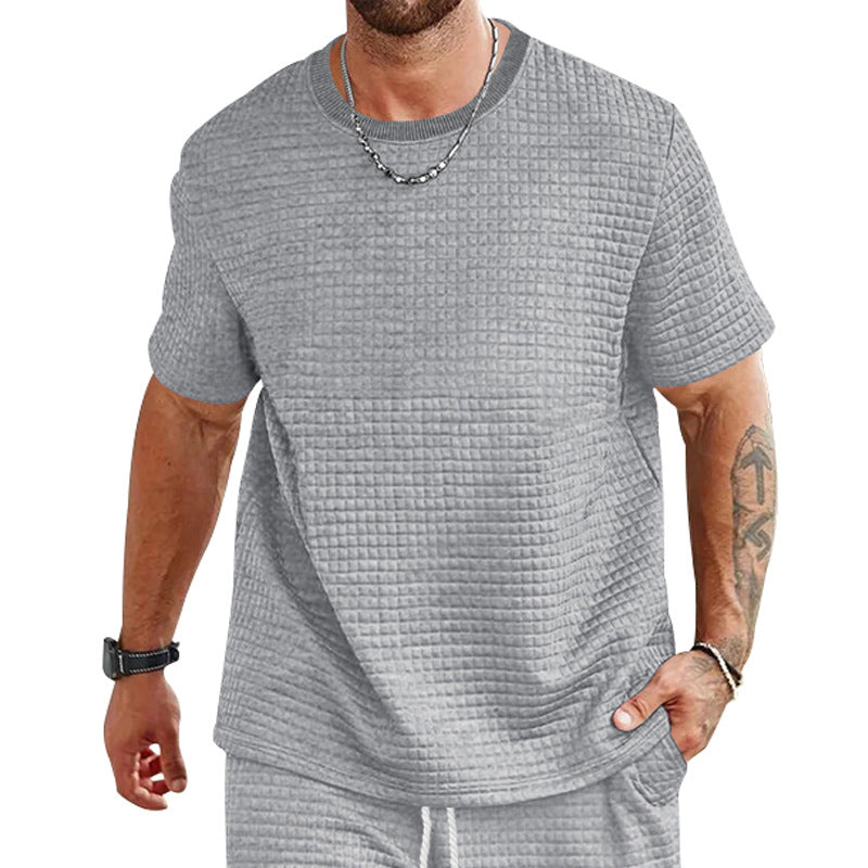 Herren T-Shirt Lässig Strukturiert Berlin Style