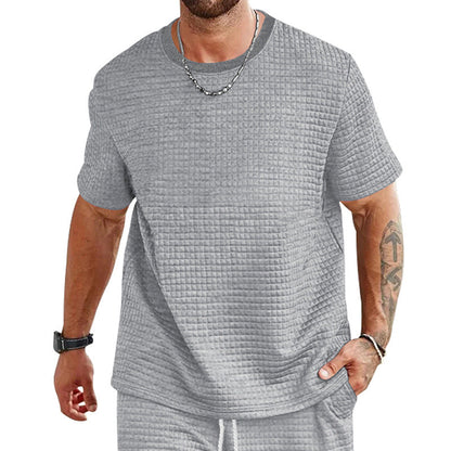 Herren T-Shirt Lässig Strukturiert Berlin Style