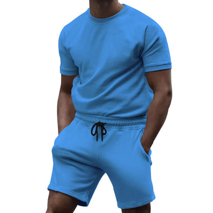 Herren Sportset Elastischer Bund Komfort Shorts Oberteil